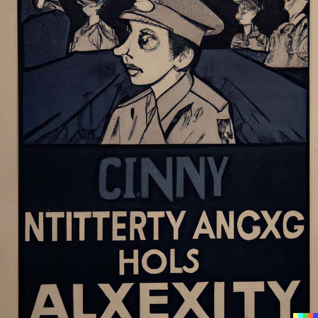 a representation of anxiety, government information poster from World War 2